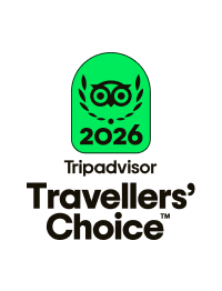 Tripadvisor 2026 Travellers' Choice award logo with green badge.